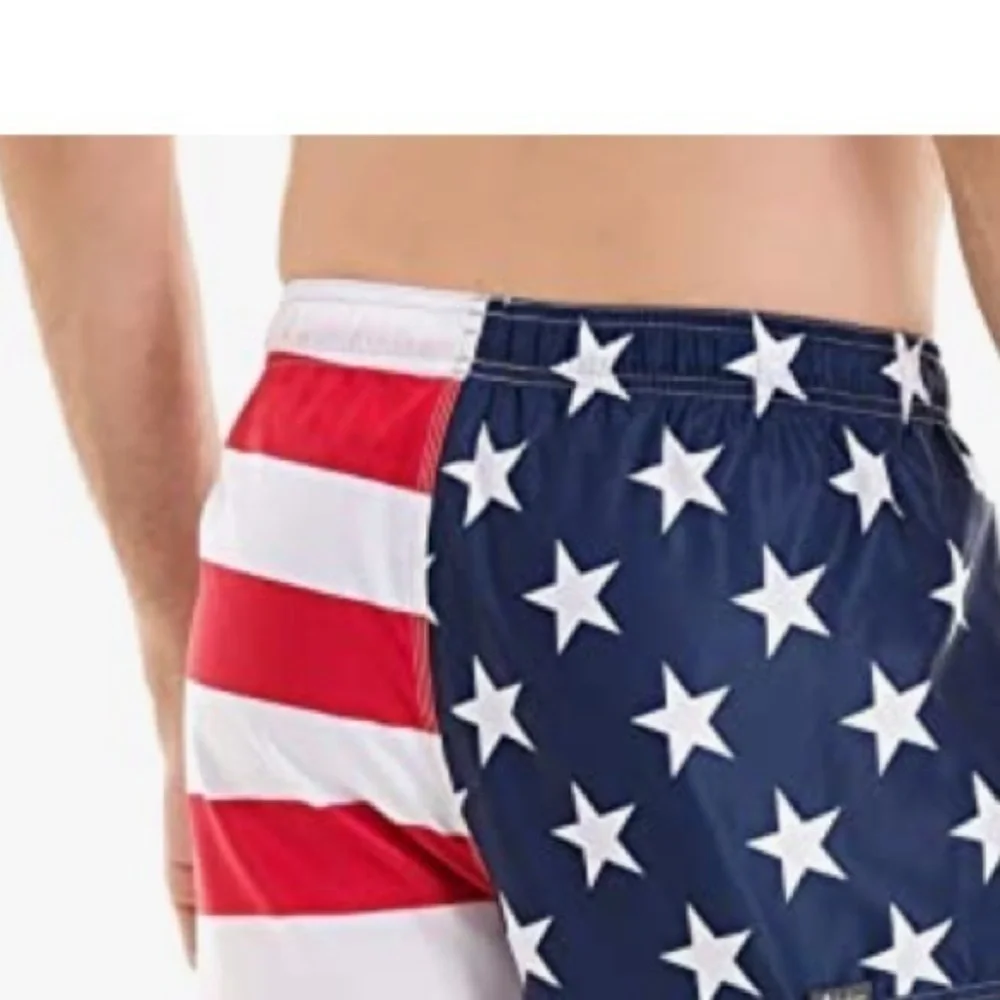 USA American flag stars and stripes swim board shorts
